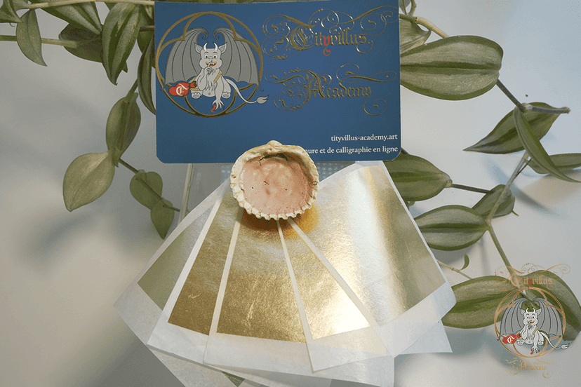 Gesso traditionnel + feuilles d'or