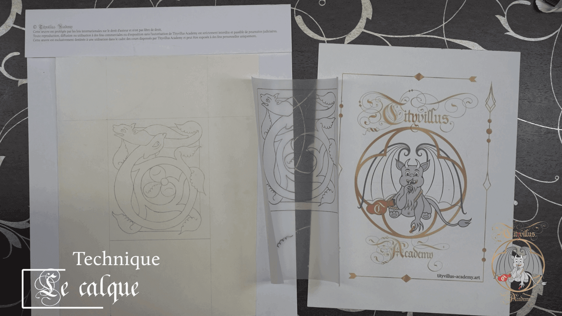 Faire un calque pour l'enluminure - sur parchemin (ou papier)